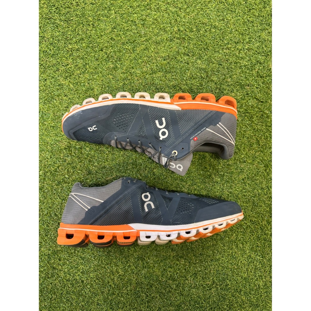 On Cloud Running surfer Mens Shoes Navy Blue Orange Size 13 US M13 Low Top - Picture 2 of 6